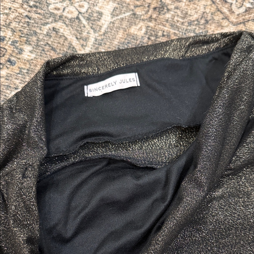 Sincerely Jules bundle Camel Vest and black gold Bodysuit - Picture 7 of 9